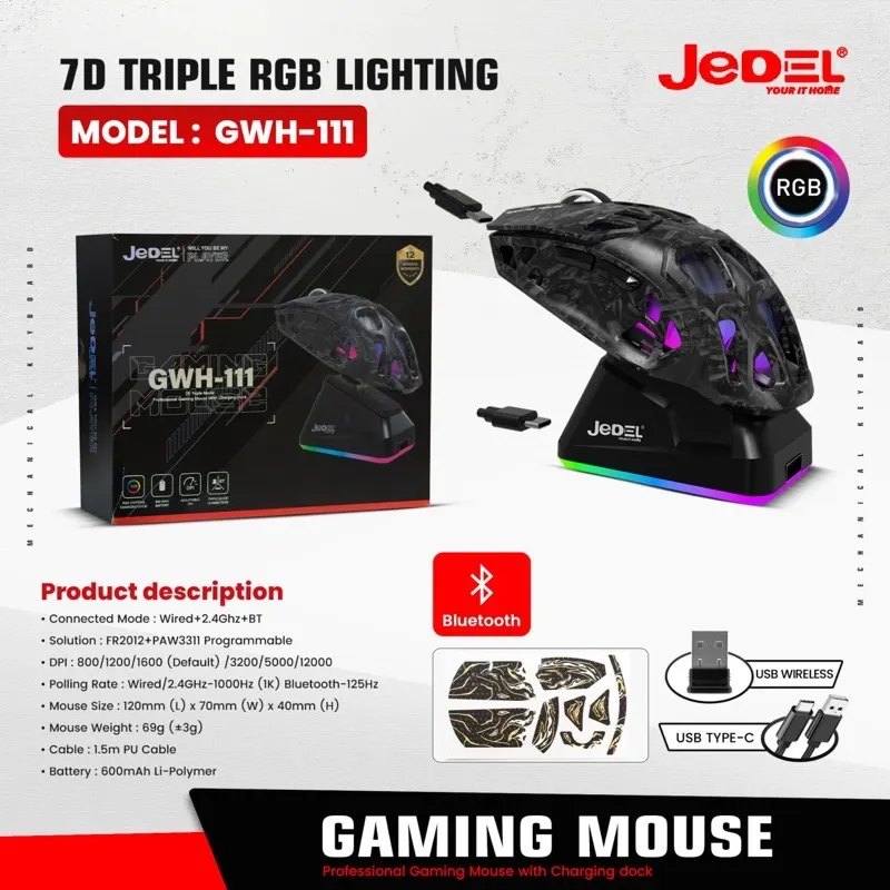 Jedel GWH-111 3Modes RGB wireless charging