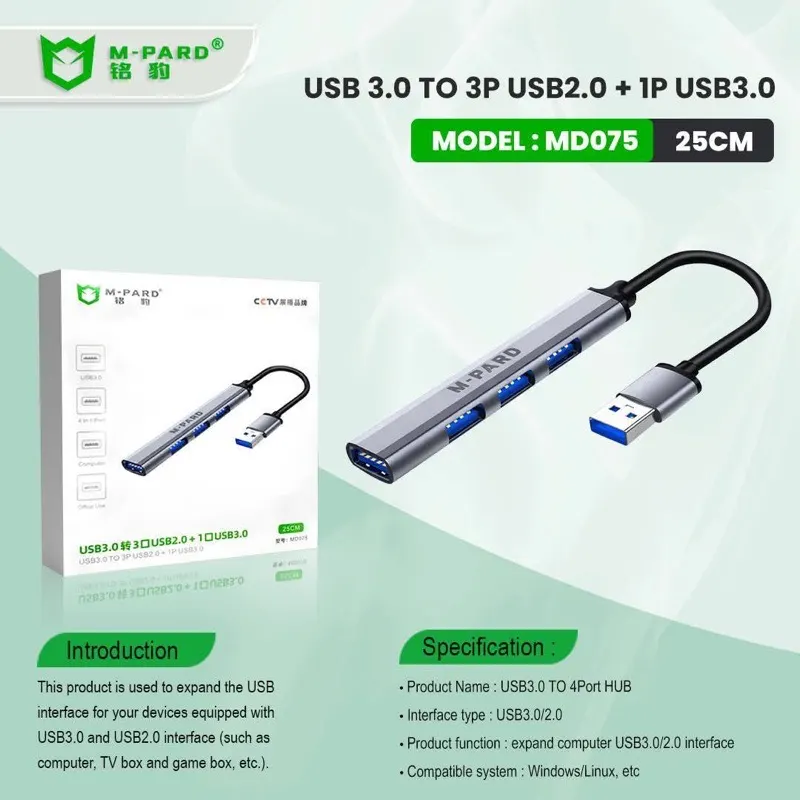 USB3.0 to 3P USB2.0 + 1P USB3.0