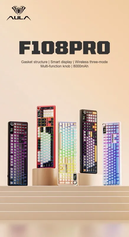 Aula F108pro RGB Three mode Wireless Mechanical Keyboard