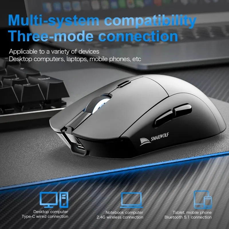 Mouse SMAILWOLF RS7 Tre-Mode (Bluetooth+2.4GH+wired)