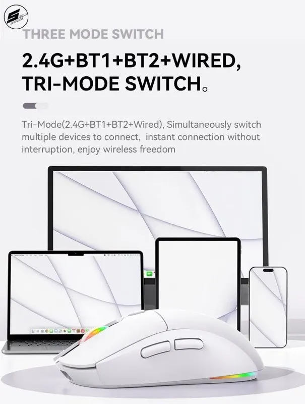 Mouse 518 3Mode Wireless , 2.4Ghz, Cable TypeC