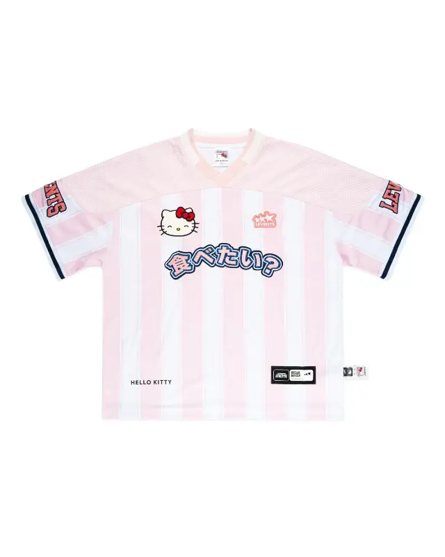 Levents® x Hello Kitty | Striped Oversized Jersey Tee/ Pink
